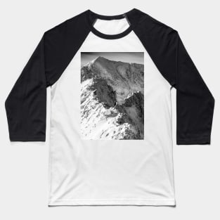 Crib Goch, Snowdon, winter Baseball T-Shirt